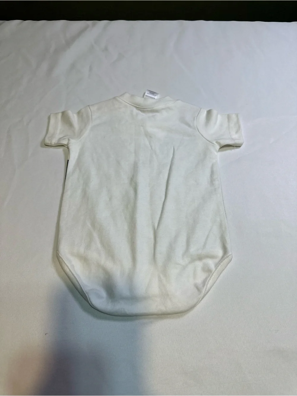 Harley-Davidson White Bodysuit with Black Faux Leather Vest Print onesie